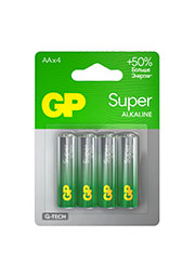 GP 15AA21-2CRSBC4, ��������� GP Super Alkaline G-Tech 15� �A 4 ��. �� ��������