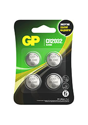 GP CR2032-2CRU4, ��������� GP Lithium CR2032 4 ��. � ��������