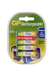 GP 100AAAHC3/1-2CR4, ����������� GP 100AAAHC AAA, 930���, 4 ��. � �����-�������� 3+1