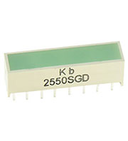KB-2550SGD, светодиодная полоса зеленая 20x5мм 70мКд