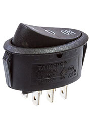 TH19-ES88-GA, переключатель клавишный ON-OFF-ON 250В 15А R-фиксированный