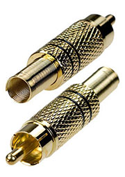 RP-219G/B, RCA разъем штекер золотой/ черный