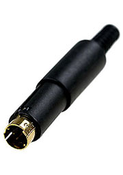 1-410G, разъем mini DIN 4 контакта (s-vhs) штекер пластик  позол.  на кабель