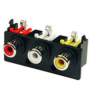 RS-325-04, RCA JACK 3 разъема на плату (гориз.)