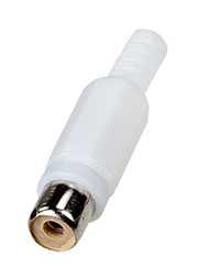 1-201 WT (RP-406), гнездо RCA пластик на кабель белый