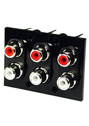 RS-604-01, RCA JACK 6 разъемов на панель