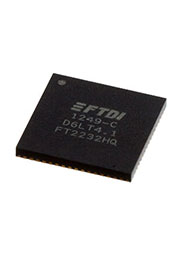 FT2232HQ-TRAY, FT2232HQ, 2 кан. USB= UART RS232/RS422/RS485 QFN-64