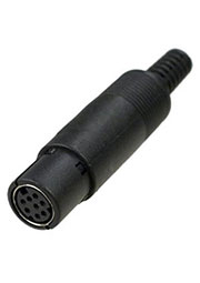 1-478, разъем mini DIN 8 контактов гнездо пластик на кабель