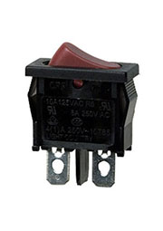 R612BROT-G, переключатель клавишный ON-OFF 250В 6A красный