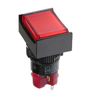 D16LMT2-1ABKR, кнопка без фиксации с LED подсветкой 250В 5А