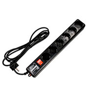 SPL(5+1)-B-6 BLACK, Сетевой фильтр Power Cube Pro, 1.95м, черный, защ. шторки