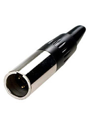 1-550-3, разъем mini XLR 3 контакта штекер металл на кабель