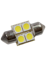 ARL-28MM WHITE, Автолампа белая 12V,(4 LED 5050, SV8.5)