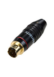 1-416G, раз.mini DIN 4 контакта (s-vhs) штекер мет. позол. на кабель крас.