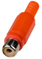 1-201 RD (RP-406), гнездо RCA пластик на кабель красный