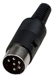 1-380, разъем DIN 6 контактов штекер пластик на кабель