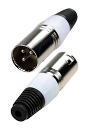 1-503 WT, разъем XLR 3 контакта штекер металл цанга на кабель белый