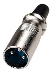 1-507, разъем XLR 3 конт. штекер металл на кабель с хомутом (70мм)