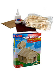 КОНСТРУКТОР ИЗ ДЕРЕВЯННОЙ СОЛОМКИ ДОМИК
