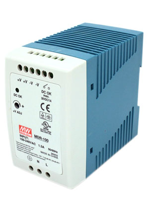 MDR-100-24, AC-DC, 100,  85 264V AC, 47 63 /120 370 DC,  24/0 4A, . =0 +20%U Mean Well