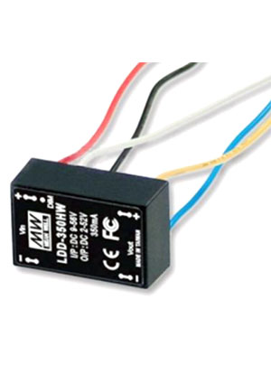 LDD-350H-WDA, DC/DC LED, вх.6:50В, вых.3:45В/0.35А, проводные выводы Mean Well