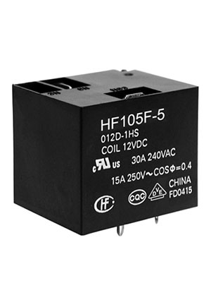 HF105F-5/012DT-1ZST, Реле, 30A12V DC, 1 Form C HONGFA