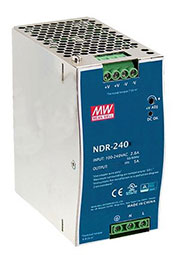 NDR-240-24, AC-DC, 240Вт, вход 90 264V AC, 47 63Гц /127 370В DC, выход 24В/10A, рег. вых 24 28В, изо