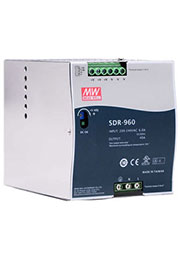SDR-960-24, AC-DC, 960Вт, ККМ, вход 180 264В AC, 47 63Гц/254...370В DC, выход 24В/40A, рег. вых 24..