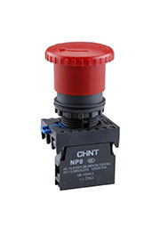 CHINT 667850, Кнопка управления Грибок d30мм NP8-10ZS/34 фикс., красная, 1НО, IP65 кнопки аварийные
