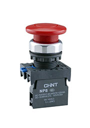 CHINT 667263, Кнопка управления Грибок d40мм NP8-10M/14 без подсветки, самовозв., красная, 1НО, IP65 кнопки аварийные